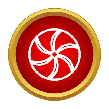 Peppermint candy icon in round red button Stock Illustration