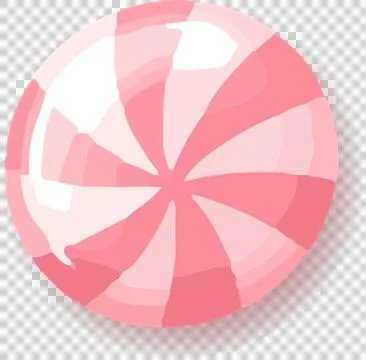 Peppermint-like candy is rotating in vector on transparent background featuring Stock Illustration