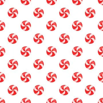 Peppermint candy seamless pattern creating festive design background Illustrazione stock