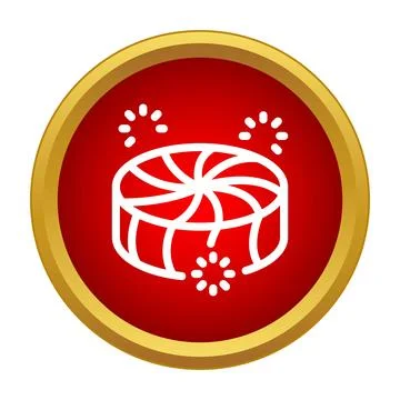 Peppermint candy sweets in a round red icon Stock Illustration