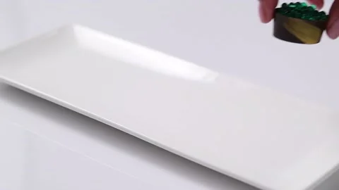 Peppermint capsules. Molecular cuisine. Stock Footage 134473118