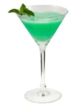 Peppermint cocktail on a white background Stock Photos