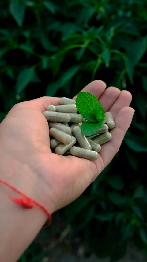 Peppermint essential oil in the garden. Selective focus. Stock Footage 321369750