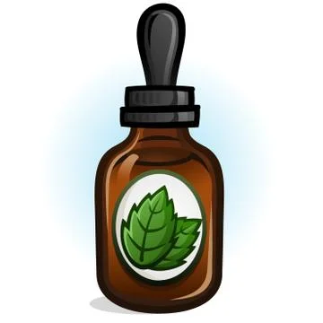 Peppermint Essential Oil Vector Illustration Stock Illustration