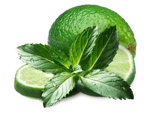 Peppermint with limes Stock Photos