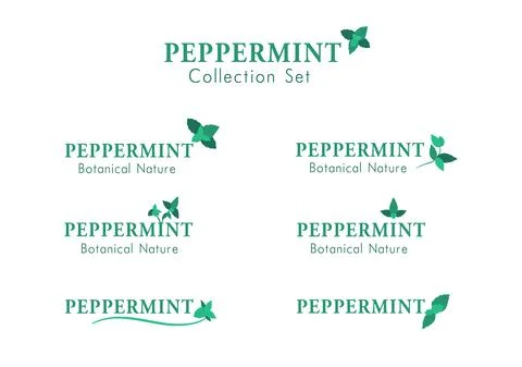 Peppermint logotype collection set vector 스톡 일러스트