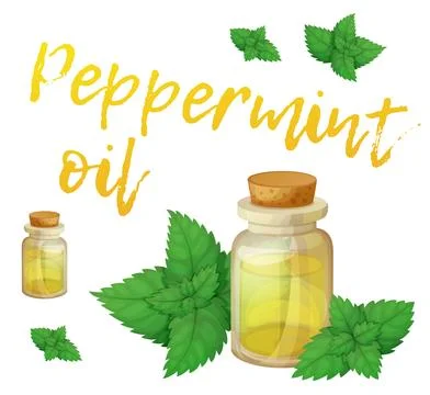 Peppermint oil bottle vector icon isolated on white background, pepper mint Stock Illustration