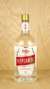 Peppermint Schnapps bottle 库存照片
