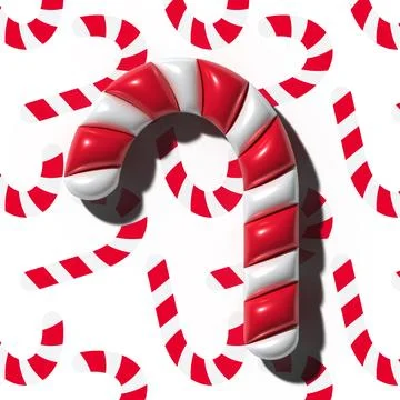 Peppermint striped candy on white background, 3D rendering illustration Stock Illustration