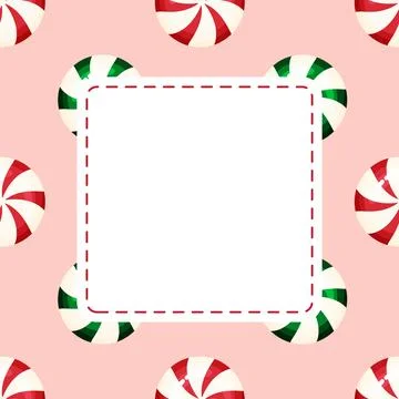 Peppermint Swirl Background Square Frame Stock Illustration