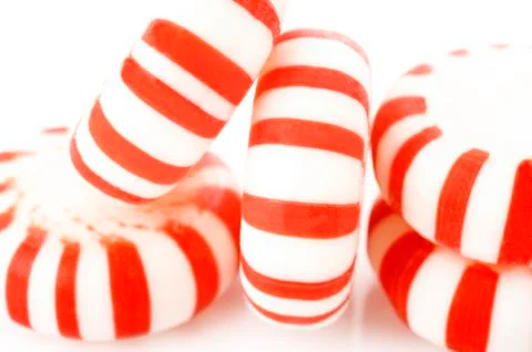 Peppermints on a white background Stock Photos