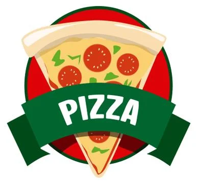 Pepperoni cheese slice pizza snack melting hot fast food  illustration Stock Illustration