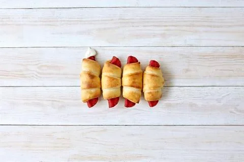 Pepperoni Crescent Rolls Stock Photos