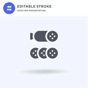 Pepperoni icon vector, filled flat sign, solid pictogram isolated on white, logo Illustrazione stock