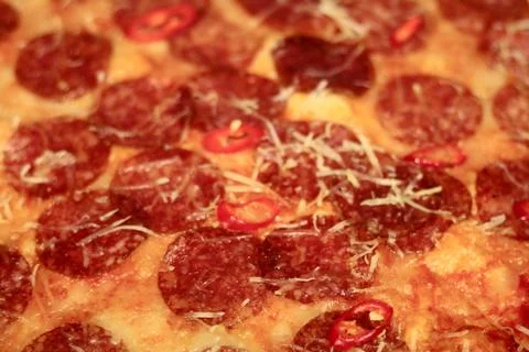 Pepperoni pizza close-up  Stock Photos