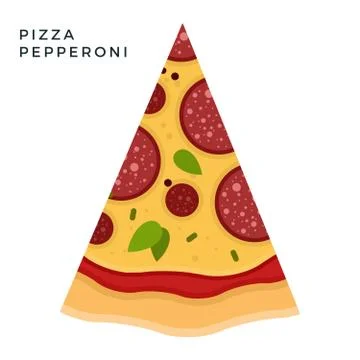 Pepperoni Pizza flat icon vector isolated Stock Illustration