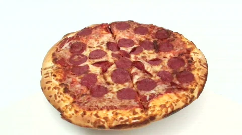 Pepperoni pizza high angle seamless loop - HD  Stock Footage 448638