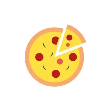 Pepperoni pizza icon. Vector Stock Illustration