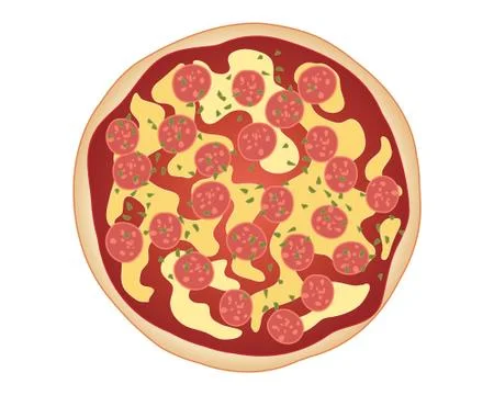 Pepperoni pizza Stock Illustration