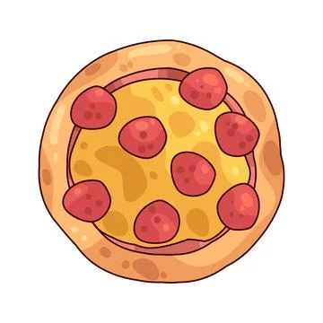 Pepperoni pizza illustration Stock Illustration
