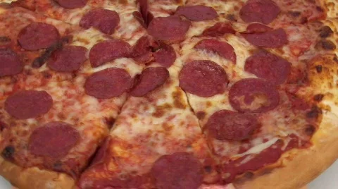 Pepperoni pizza loop background - HD  Stock Footage 448653