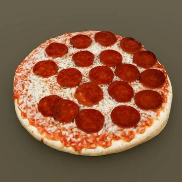 Pepperoni Pizza with Mozzarella Cheese 3D illustration render Stock Illustration