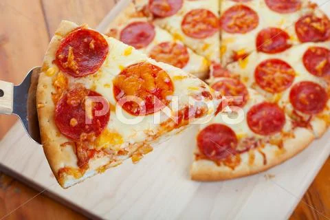 Pepperoni pizza Stock Photos