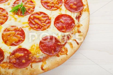 Pepperoni pizza Stock Photos