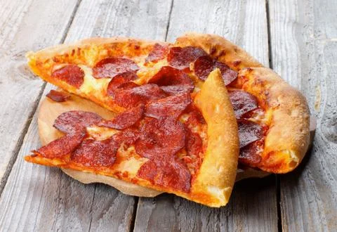 Pepperoni pizza Foto stock
