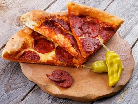 Pepperoni pizza Stock Photos