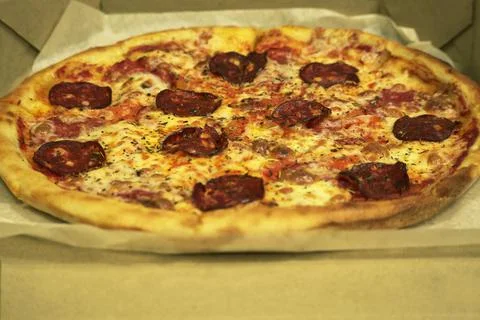 Pepperoni pizza 스톡 사진