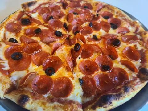Pepperoni pizza Stock Photos