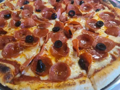 Pepperoni pizza Stock Photos