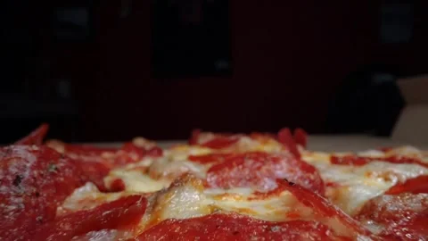Pepperoni Pizza Slice Closeup. Stock Footage 305808546