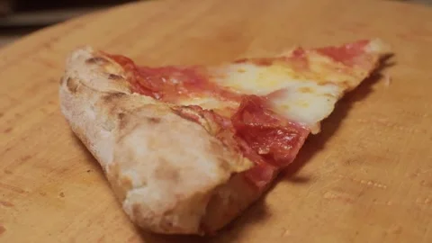 Pepperoni Pizza Slice Overhead Cheese Melt Stock Footage 326001771