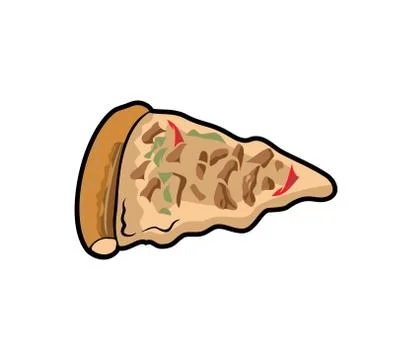 Pepperoni pizza slice vector 스톡 일러스트