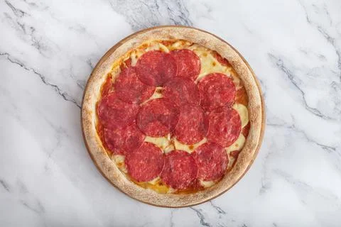Pepperoni pizza  on white background Stock Photos