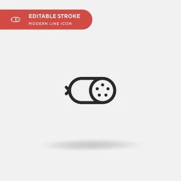 Pepperoni Simple vector icon. Illustration symbol design template for web mob Stock Illustration