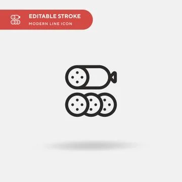 Pepperoni Simple vector icon. Illustration symbol design template for web mob Stock Illustration