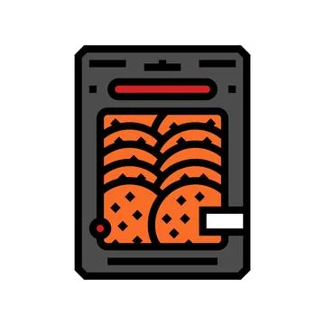 Pepperoni slices color icon vector illustration Illustrazione stock