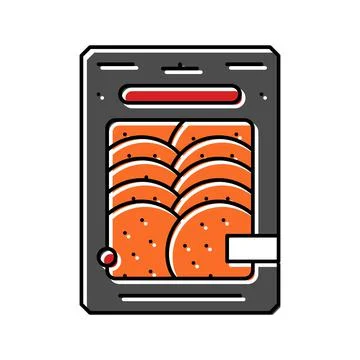 Pepperoni slices color icon vector illustration 스톡 일러스트