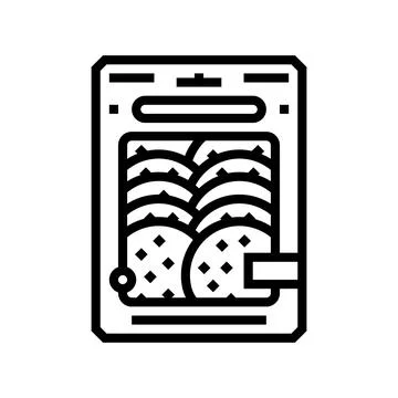 Pepperoni slices line icon vector illustration Stock Illustration