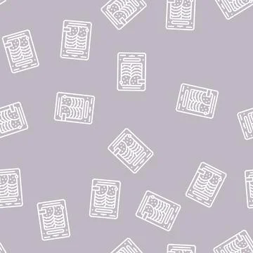 Pepperoni slices line seamless pattern Illustrazione stock