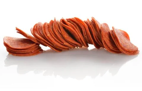 Pepperoni slices Stock Photos