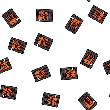 Pepperoni slices vector seamless pattern 库存插图