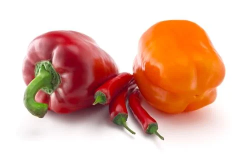 Peppers isolated on white background Stock Photos