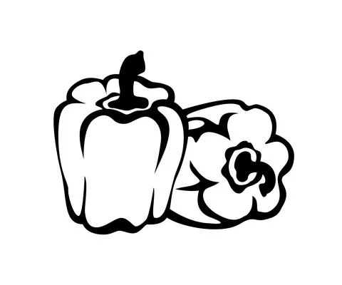 Peppers isolated on white background. Vector illustration of pepper icon. Red Stock Illustration