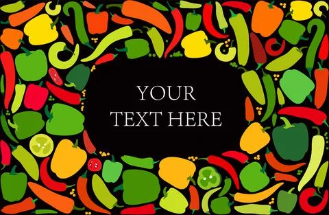 Peppers pattern, backgrounds vector illustration Stock Illustration
