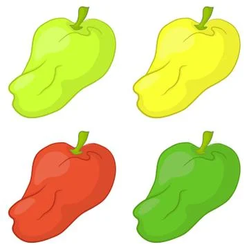 Peppers, set Stock Illustration