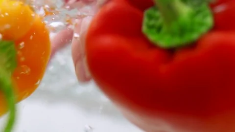 Peppers in slow motion Stock Footage 76041177